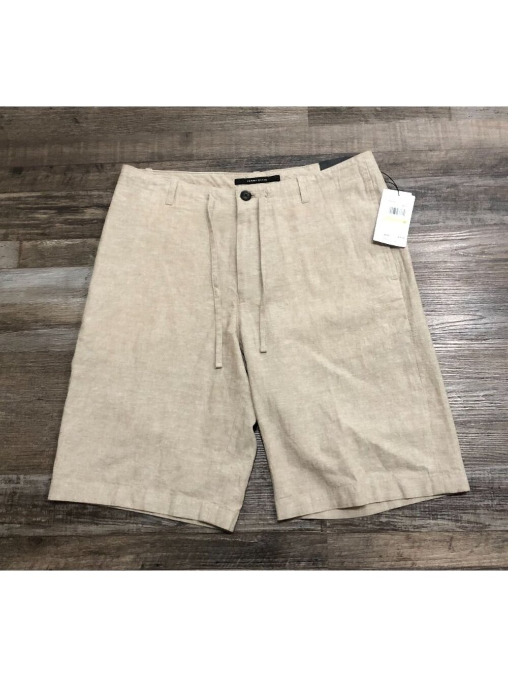 Perry Ellis Mens Size 30 Beige Linen Blend Casual Shorts New with $75 Tags